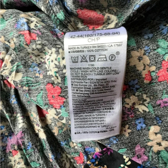 GAP MATERNITY NWOT BLACK COTTON FLORAL TIERED SWING DRESS | SMALL - Picture 8 of 9